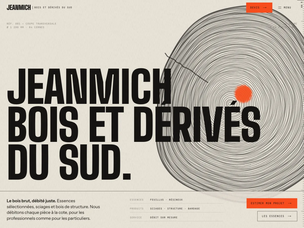 Aperçu du site JEANMICH, bois et dérivés du Sud