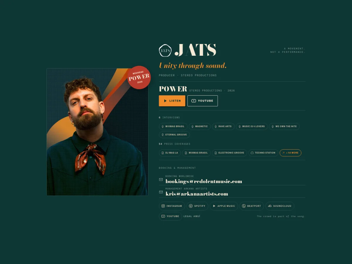 Aperçu de la carte de visite numérique de JATS