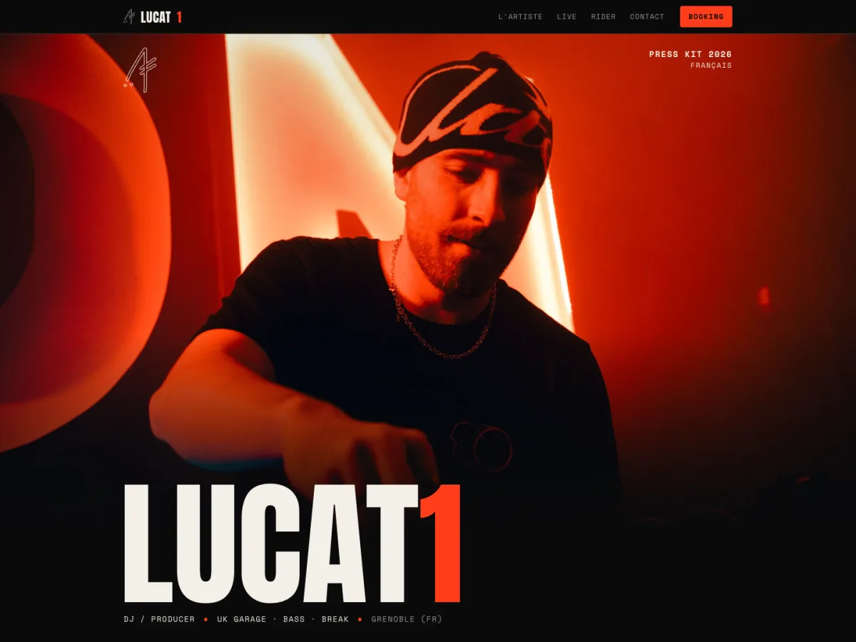 Aperçu du press kit de LUCAT1, DJ et producteur